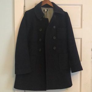 J.crew Navy Wool Coat